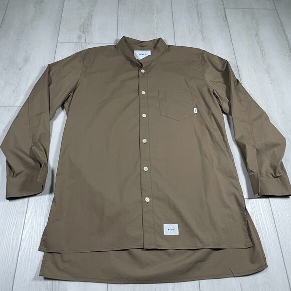 WTAPS Men's Size X 02 Olive Beige Overshirt Button Up Dress Shirt Large - Picture 1 of 11